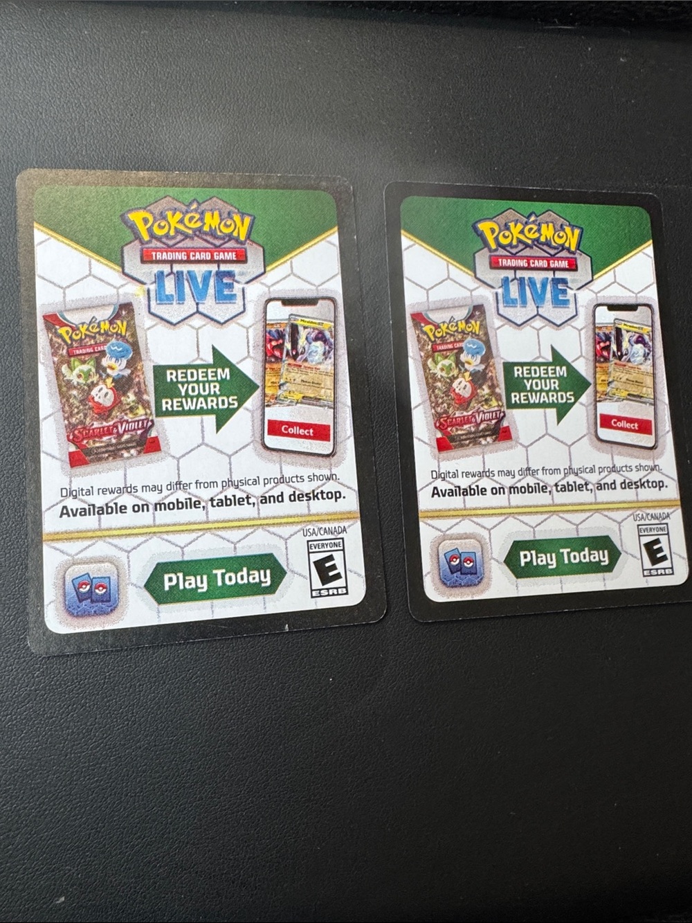 (2) Pokemon TCG Live Redeemable Code Cards - pack # 1